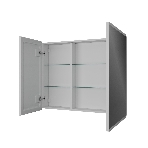 Зеркало-шкаф Bau Stil 100х80, LED подсветка, сенсор, плавное закрывание, оборачиваемый, фото 1