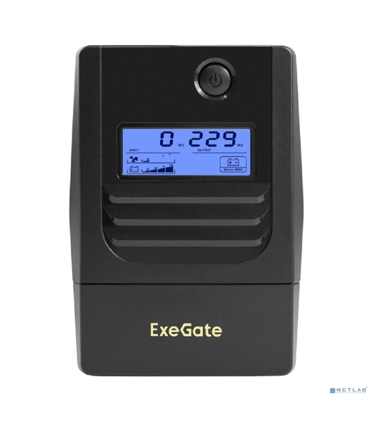 Источник бесперебойного питания ExeGate Smart LB-850.LCD.AVR.2SH (850VA/510W, LCD, AVR, 2*Schuko, батарея 12V 9Ah, черный)