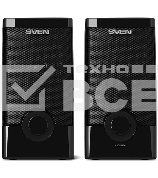 Колонки Sven 318 черный {USB-порт ПК, ноутбука или адаптер 5V DC}