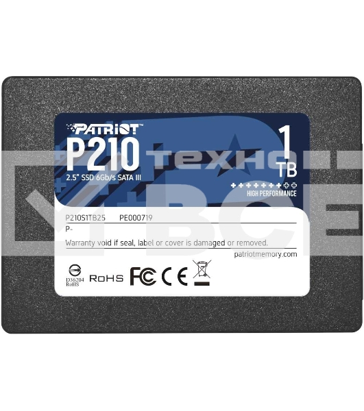 Накопитель SSD Patriot P210, 1TB, SATA III, 2.5