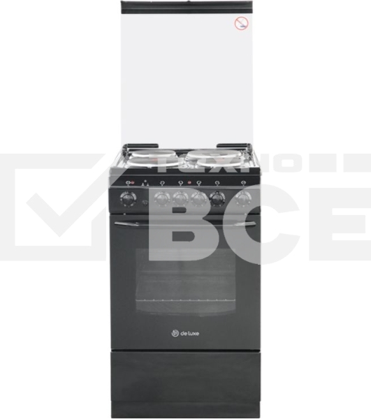Плита электрическая De Luxe 506004.03Э (кр) белый, конфорок 4 шт, духовка 60 л, 50 см x 85 см x 60 см