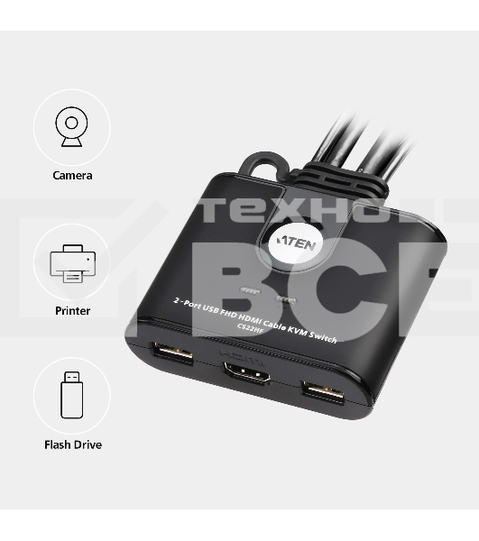 Переключатель KVM 2-Port USB FHD HDMI Cable KVM Switch