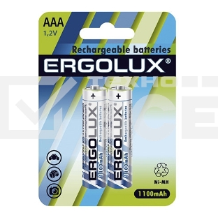 Аккумулятор Ergolux AAA-1100мА.ч Ni-Mh BL-2 NHAAA1100BL2 1.2В (блист.2шт)
