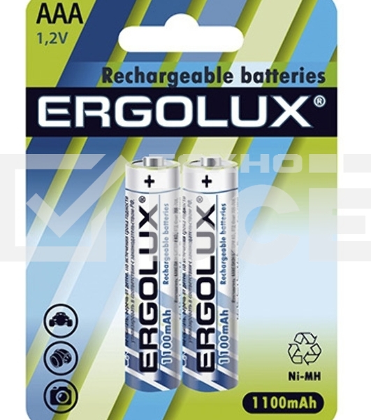 Аккумулятор Ergolux AAA-1100мА.ч Ni-Mh BL-2 NHAAA1100BL2 1.2В (блист.2шт)