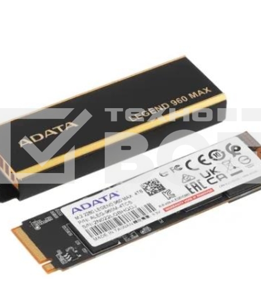 Накопитель SSD ADATA LEGEND 960 MAX, 4Tb, M.2 2280, PCIe 4.0 x4, NVMe, R/W 7400/6800, с радиатором