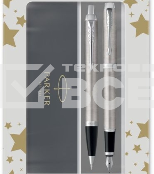 Набор ручек Parker IM Core FK221 (2183058) Stainless Steel CT M сталь нержавеющая подар.кор. ручка перьевая, ручка шариковая