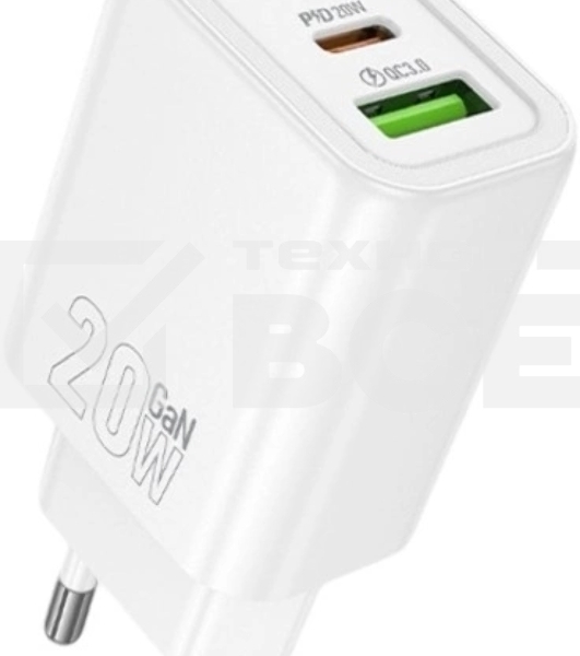 Сетевое зарядное устройство Hoco N61 Gentle 20W 3A (PD+QC) белый