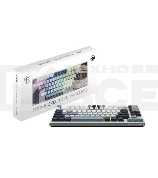 Клавиатура MSI FORGE GK600, USB, белый/синий