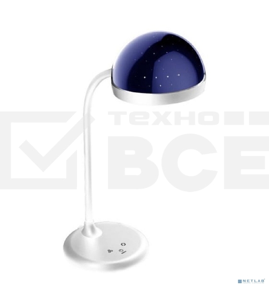 Светильник настольный KD-828 C01 LED 6.5Вт 230В 360лм сенс.рег.ярк .CCT RGb-ночник 'Звездн. небо' бел. Camelion 13006