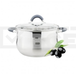 Кастрюля со стеклянной крышкой Zeidan Z-50250 2,1 л - 2.1 л (д.16х10.5 см), нерж.сталь, внутренняя - матовая полировка, снаружи - комбинированная полировка, шкала литража, ручки с силиконовым покрытием, КАПСУЛИРОВАННОЕ ДНО, ПОДАРОЧНАЯ УПАКОВКА С ПЛАСТИКОВОЙ РУЧКОЙ.