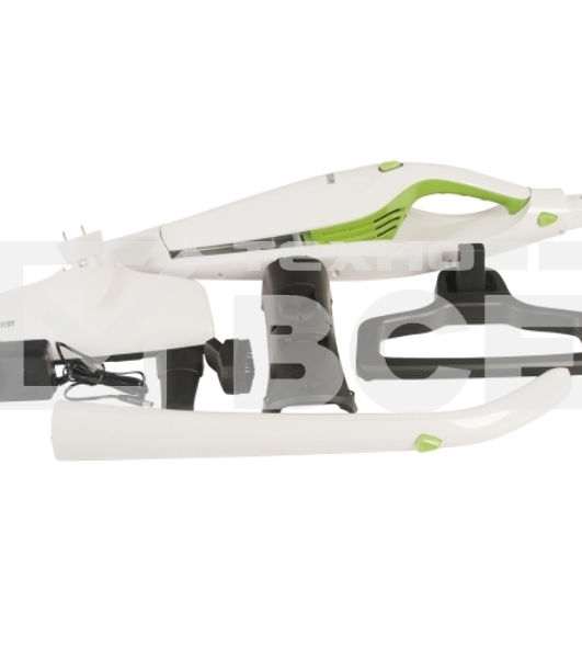 Пылесос вертикальный Mystery MVC-1118 белый/зеленый, питание от аккумулятора, 300 Вт, уборка сухая, пылесборник 0.5 л, работа от АКБ max 30 мин