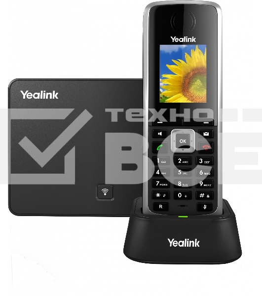 Телефон DECT-трубка Yealink W73P DECT (база W70B+трубка W73H) до 10 SIP-аккаунтов, до 10 трубок на базу, до 20 одноврем. Вызовов