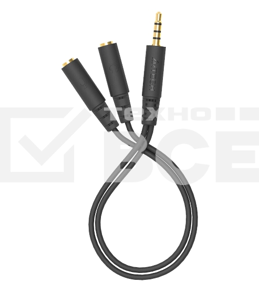 Адаптер аудио A4Tech AD-3P 2xJack 3.5 (f)/Jack 3.5 (m) 0.2м. черный