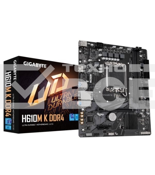 Материнская плата Gigabyte H610M K DDR4 V2.0, LGA 1700, Intel H610, 2xDDR4, 2xSATA, 1xM.2, 1xPCIe 4.0 x16, 1xPCIe x1, 1xHDMI, 1x 1Gb LAN, 2xUSB-A 3.2 Gen 1, 4xUSB-A 2.0, 3x 3.5 мм, 7.1, mATX