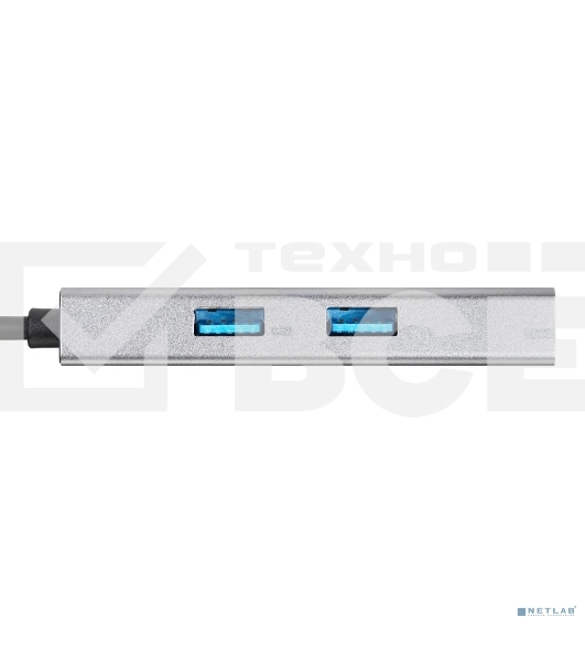 Адаптер VCOM CU459 Type-Cm --> RJ-45+2USB3.0(f) + PD100 Вт Alum Shell VCOM <CU459>