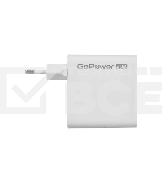 Зарядное устройство GOPOWER 1USB+2TYPE-C 65W QC3.0 GAN белый