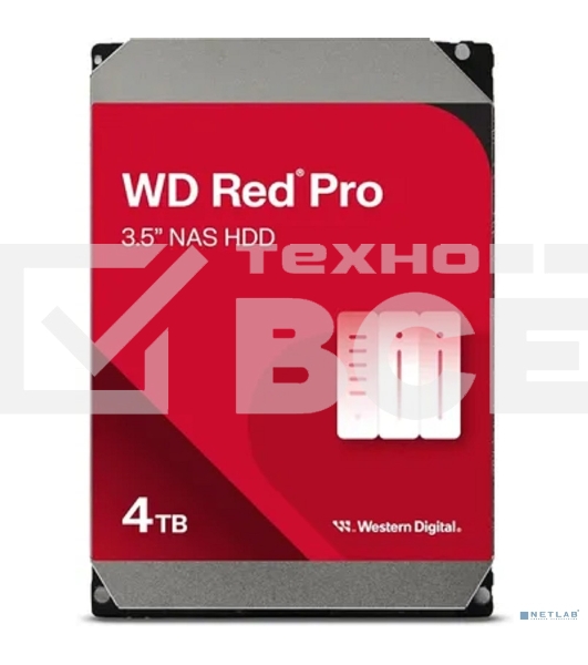 Жесткий диск WD Red Pro WD4005FFBX, 4ТБ, HDD, SATA III, 3.5