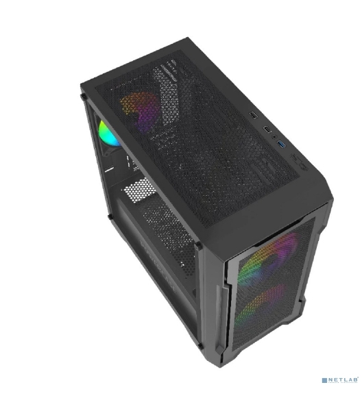Компьютерный корпус Powercase Mistral Micro X3B ARGb, Tempered Glass, 3x 120мм ARGb PWM Fan, черный, mATX (CMMXB-A3)