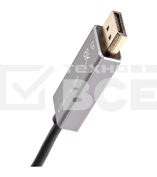 Кабель-адаптер VCOM USB Type-Cm --> DP1.4v (m) 8K@60Hz, 1.8m , Alum Shell