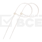 Стяжка кабельная нейлоновая PROconnect 250x4,8 мм, белый (100 шт/уп), фото 1