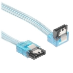 Кабель интерфейсный SATA Cablexpert CC-SATAM-DATA90-TR-30CM, Sata3 7pin/7pin, мет.защелка, угловой разъем, 30 см, прозрачный, пакет, фото 1