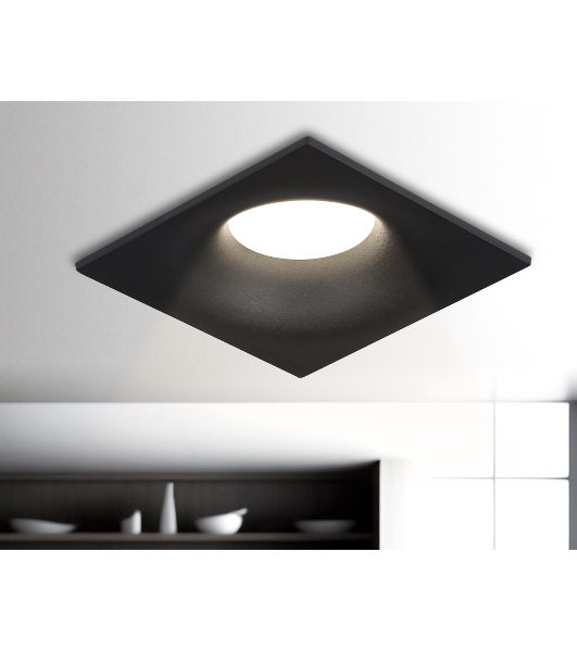 Встраиваемый точечный светильник Ambrella light TN102812 BK черный GU5.3 85*85*35