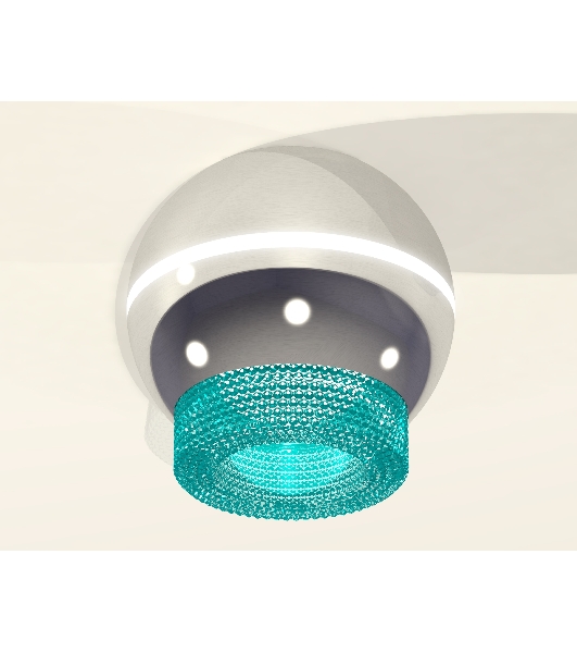 Светильник Ambrella Light XS1104020 PSL/BL серебро полированное/голубой MR16 GU5.3 LED 3W 4200K (C1104, N7194)