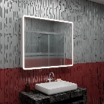 Зеркало-шкаф Bau Stil 100х80, LED подсветка, сенсор, плавное закрывание, оборачиваемый, фото2