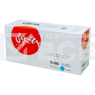 Картридж Sakura TK590C для Kyocera Mita FS-C2026/C2126MFP, синий, 5000 к.