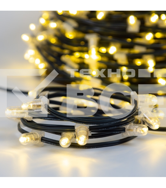 Гирлянда Neon-night LED Clip Light 12V шаг 150 мм, цвет диодов теплый белый, Flashing (белый)