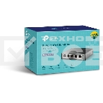 Коммутатор 5-Port 10/100Mbps Unmanaged Switch with 4-Port PoE, meta case, desktop mount, PoE budget 41W., фото14