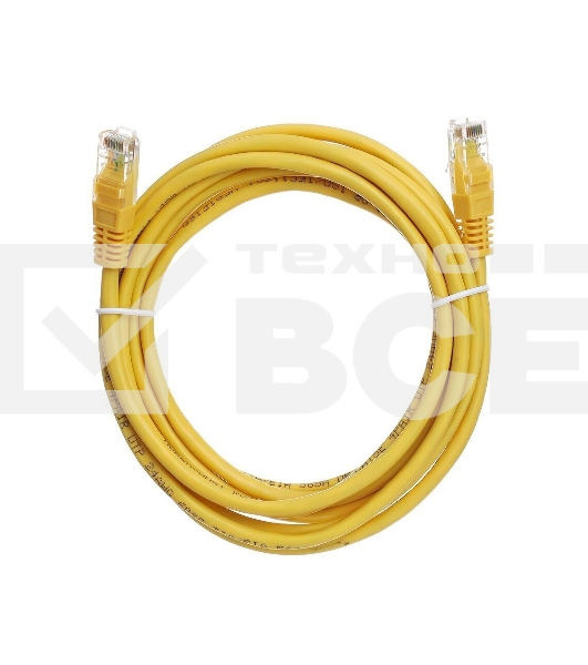 Патч-корд литой Aopen/Qust UTP кат.5е 3м желтый 