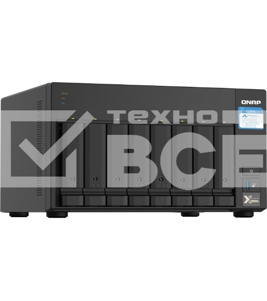 Сетевое хранилище без дисков SMB QNAP TS-832PX-4G 8-Bay NAS, AL324 64-bit quad-core 1.7GHz, 4GB DDR4 SODIMM RAM (up to 1x16 GB), 8 x 3.5