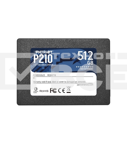 Накопитель SSD Patriot P210, 512GB, SATA III, 2.5