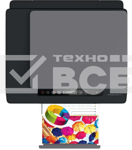 МФУ cтруйный HP Smart Tank 515 AiO (1TJ09A), A4, цветной, печ. до 22 стр/мин. (ч/б) до 16 стр/мин. (цвет), скан. до 5 стр/мин. (ч/б) 3 стр/мин. (цвет), 1200 x 1200 dpi, USB, Wi-Fi, BlueTooth, Air Print, Mopria