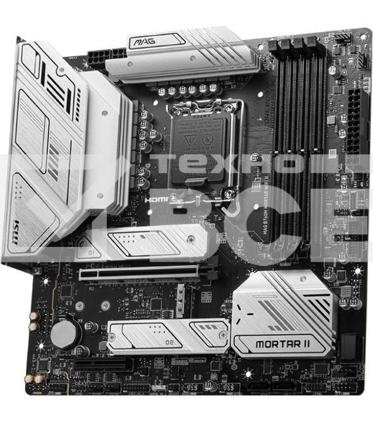 Материнская плата MSI MAG B760M MORTAR WIFI II, LGA 1700, Intel B760, 4xDDR5, 4xSATA, 3xM.2, 1xPCIe 5.0 x16, 1xPCIe 4.0 x4, 1xHDMI, 1xDP, 1xUSB Type-C, 1x2.5Gb LAN, 3xUSB-A 2.0, 3xUSB-A 3.2 Gen 2, 5x3.5 мм, 7.1, mATX