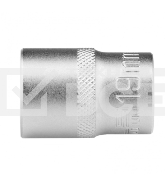 Головка торцевая, 19 мм, 12-гранная, CrV, под квадрат 1/2