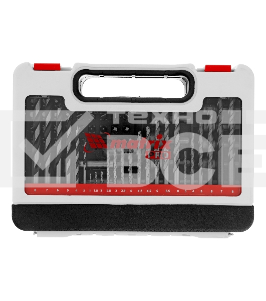 Набор сверл Matrix комб.,мет.1-6мм,бет.3-8мм,дер.3-8мм, перки,бит.30шт,адап.,голов.8шт,71пр., PRO