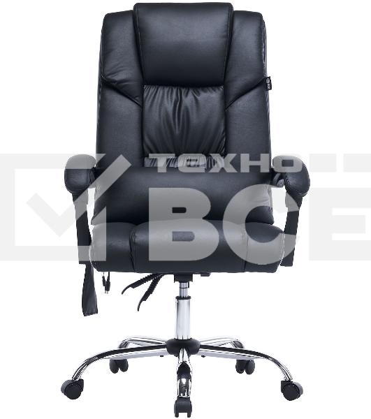 Кресло офисное Cactus CS-CHR-OC02M-BK черный, эко.кожа, крестов. сталь