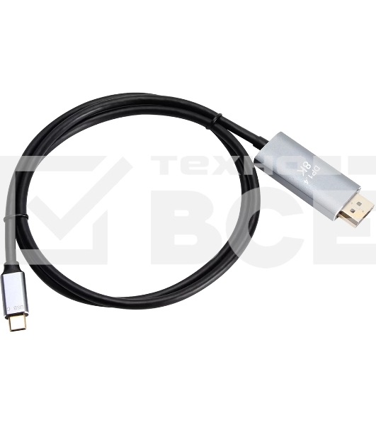 Кабель-адаптер VCOM USB Type-Cm --> DP1.4v (m) 8K@60Hz, 1.8m , Alum Shell