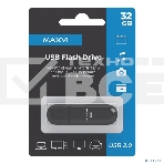 Флешка USB R/W Maxvi P1 32Gb USB 2.0 black, монолит с колпачком, ABS пластик, фото5
