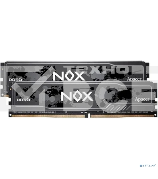 Оперативная память Apacer Nox, DDR5, 32Gb (2x16Gb), 6000MHz, CL40, DIMM, радиатор, черный