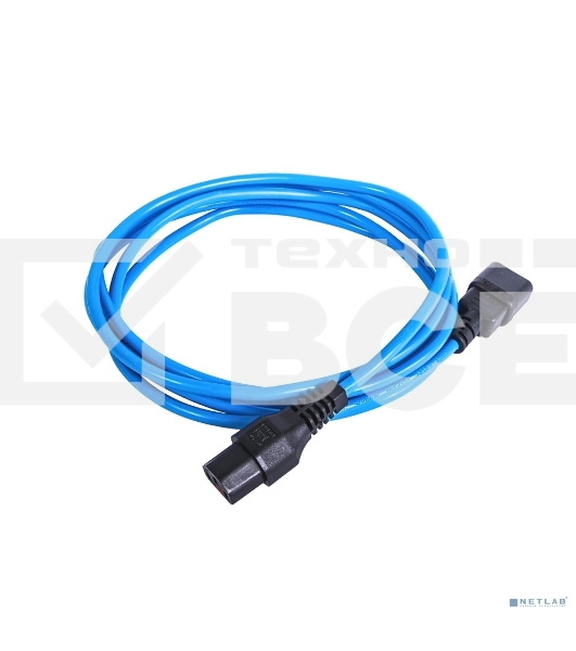 Шнур питания с фиксатором REM IEC 60320 C13/IEC 60320 C14, 10 А/250 В (3 * 1,0), длина 1,8 м, синий R-10-Cord-C13-C14-1.8-Blue