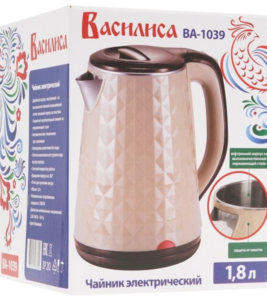 Чайник электрический ВАСИЛИСА ВА-1039 бежевый