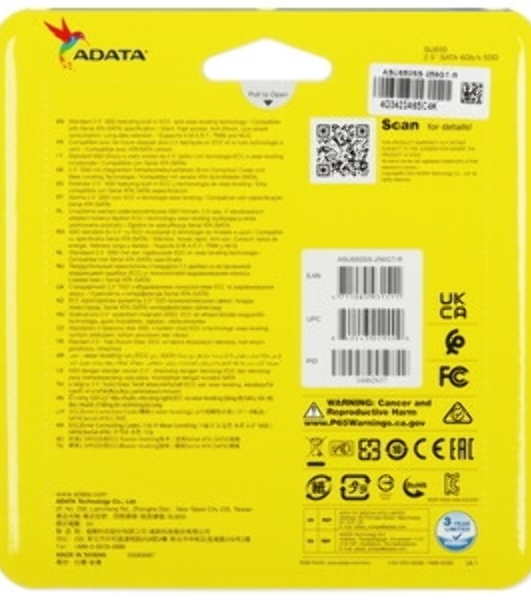 Накопитель SSD ADATA SU650, 256Gb, SATA III, 2.5', R/W 520/450