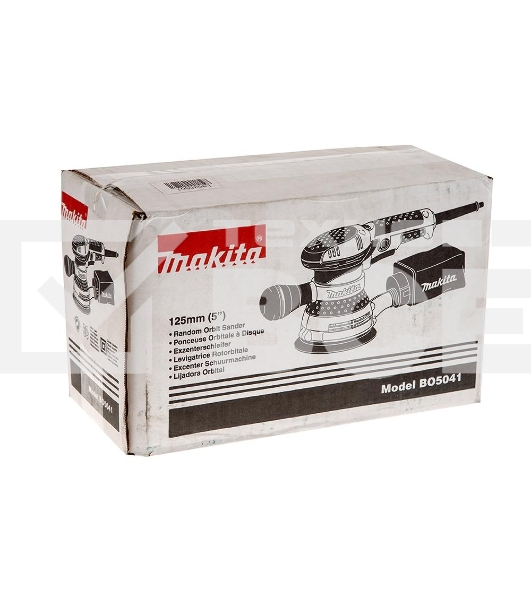Шлифовальная машина Makita BO5041 ЭШМ,300Вт,ф125мм,4000-12000об\м,ампл-2.8мм,1.4кг,кор,п\сборник,доп.рукоятка
