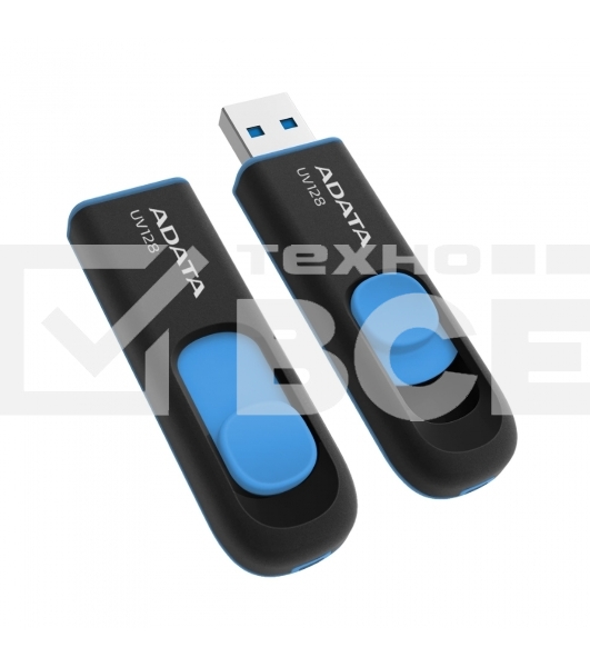 Флеш диск 128GB ADATA UV128, USB 3.0, черный/синий