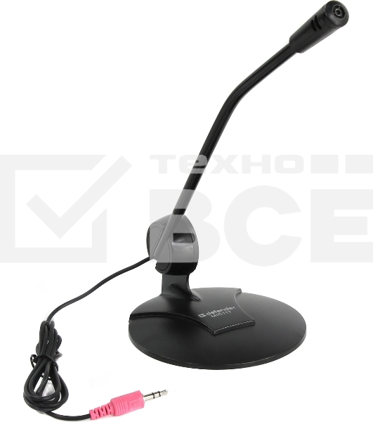 Микрофон Defender MIC-117 черный, кабель 1.8 м