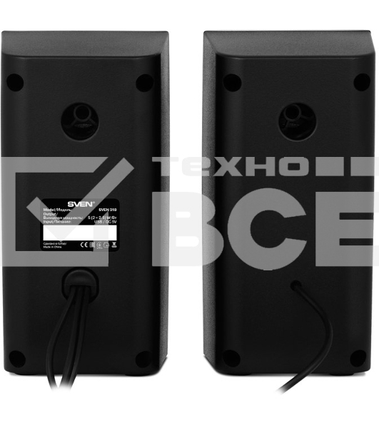 Колонки Sven 318 черный {USB-порт ПК, ноутбука или адаптер 5V DC}