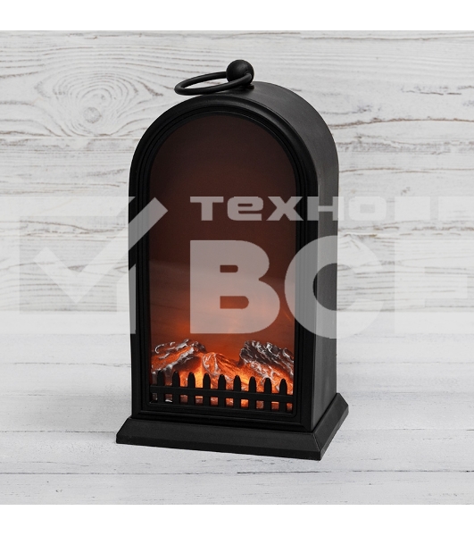 Светодиодный камин Neon-night 'Фьюжн' с эффектом живого огня 14,7x11,7x25 см, батарейки 2хС (не в комплекте) USB, черный